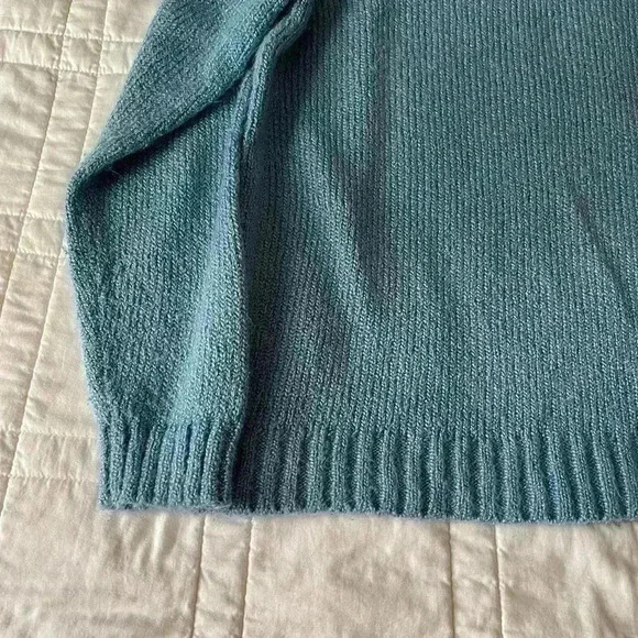 Karen Scott blue knit collared sweater medium - Picture 5 of 6